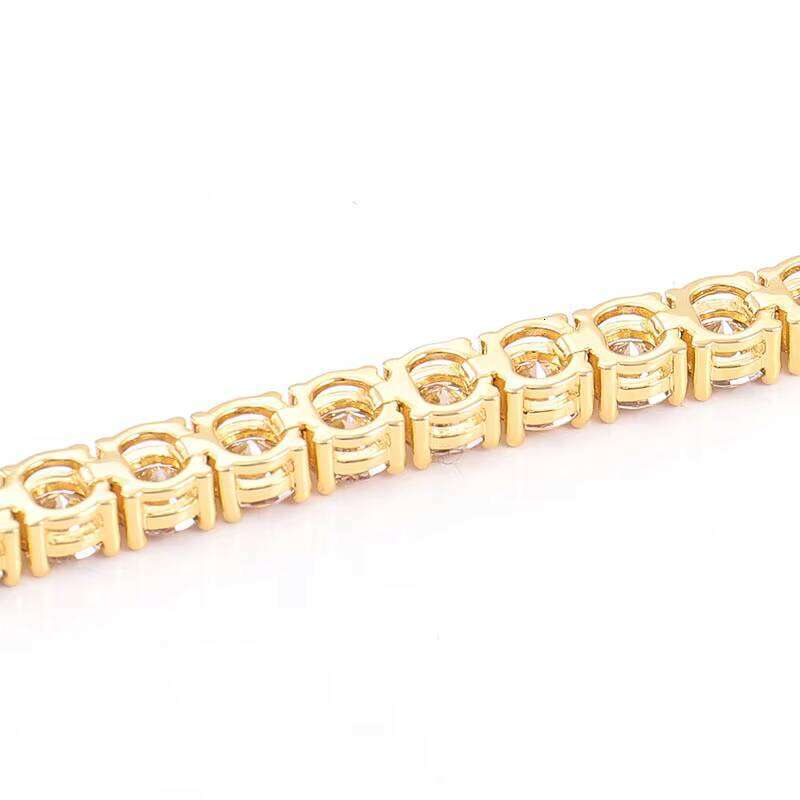 Trendy Moissnaite Jewelry Sterling Sier Dia champagne Moissanite Tennis Bracelet for Men Women