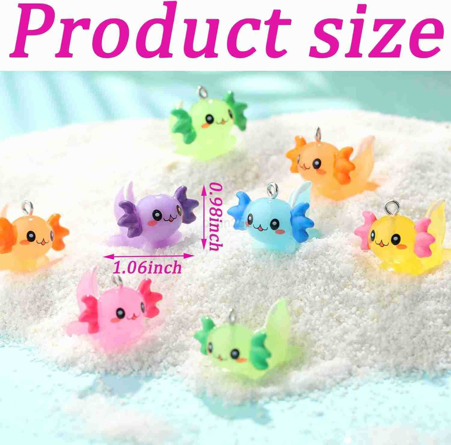 Animal Charms Axolotl Resin Charms for Jewelry Making Tiny Resin Animals Figures Miniature Axolotl Ornament Sea Pendant for DIY Earrings Necklace W250