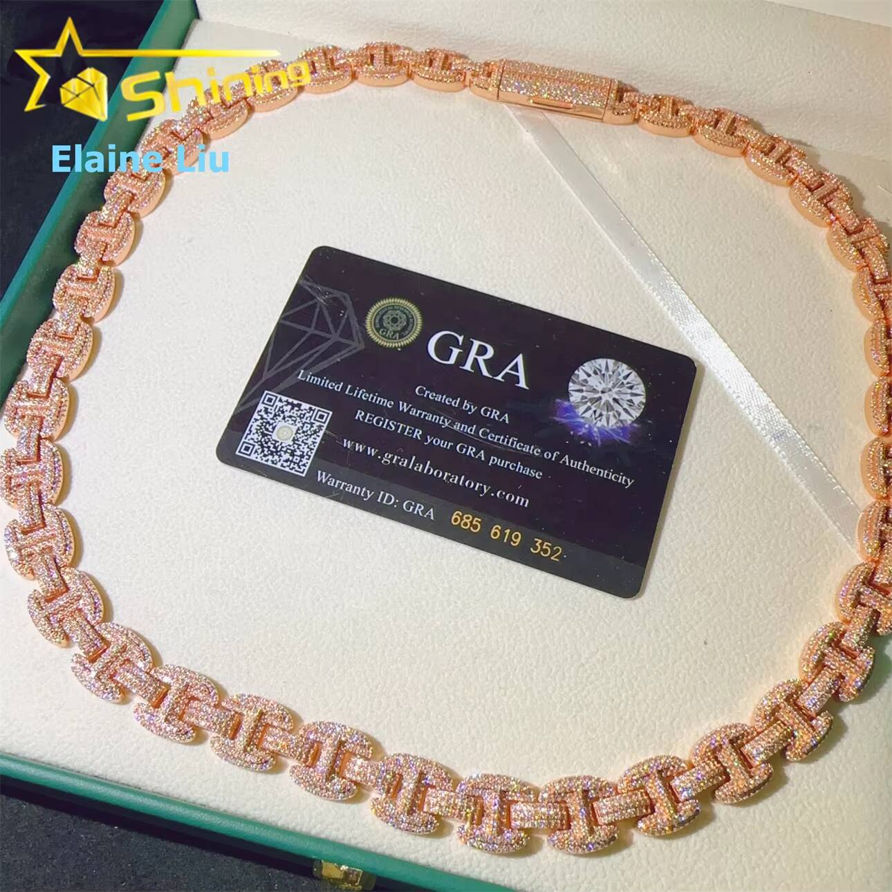 12mm Iced Out VVS Moissanite Diamond Sterling Silver 925 Cuban Link Chain Necklace Miossanite Hip Hop Jewelry