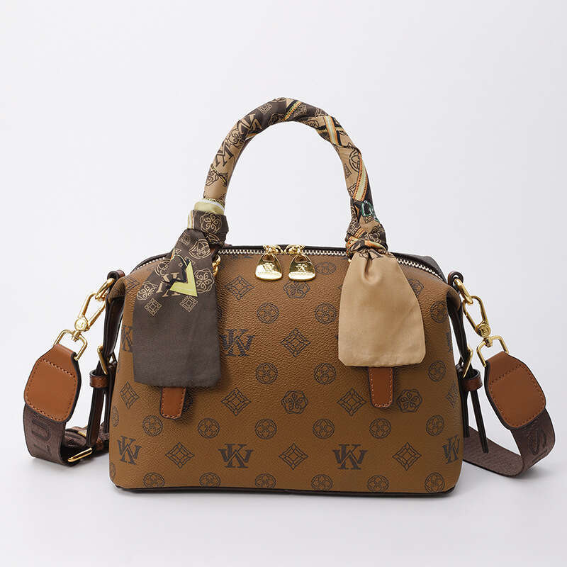 Designer Bags Elegant Brown Shoulder Bags for Women Fashion Handheld Small Square Bag With Scarf for Women 2025 New Pattern Printed Underarm Shoulder 