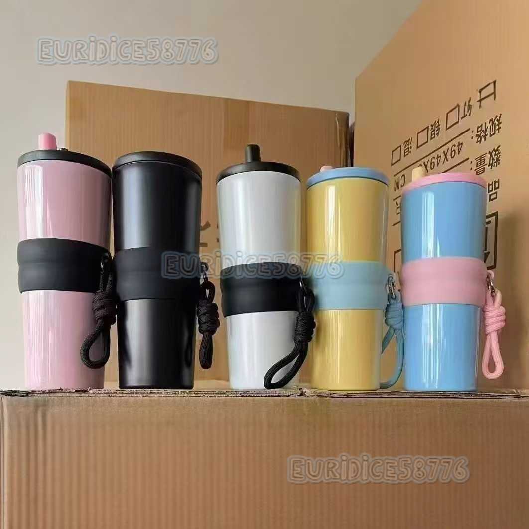 Ice Tyrant Cup Large Capacity Car Cup Cute Convenient Hanging Strap Straw Cup H250911