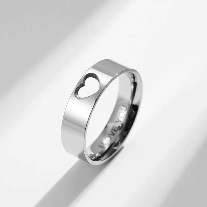 Stainless Steel Hollow Heart Puzzle Couple Rings I LOVE YOU Engraved Wedding Band Ring for Women Men Size 512 W250911