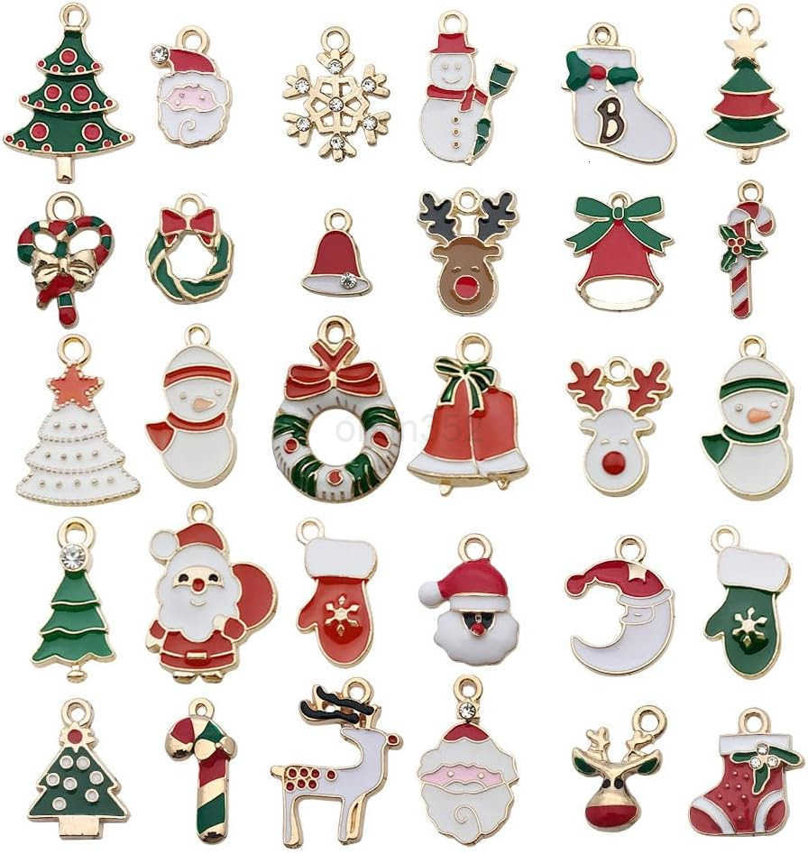 30pcs Christmas Snowflake Charm Pendant for DIY Jewelry Making Necklace Earring DIY Jewelry Accessories Charms HK416W250911