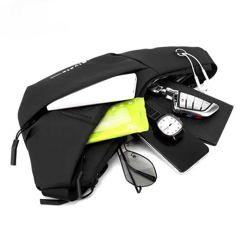 Mens Shoulder Bag Waterproof USB Oxford Crossbody Bag Sling Multifunction Short Travel Messenger Chest Pack for Male Handbags Z250911