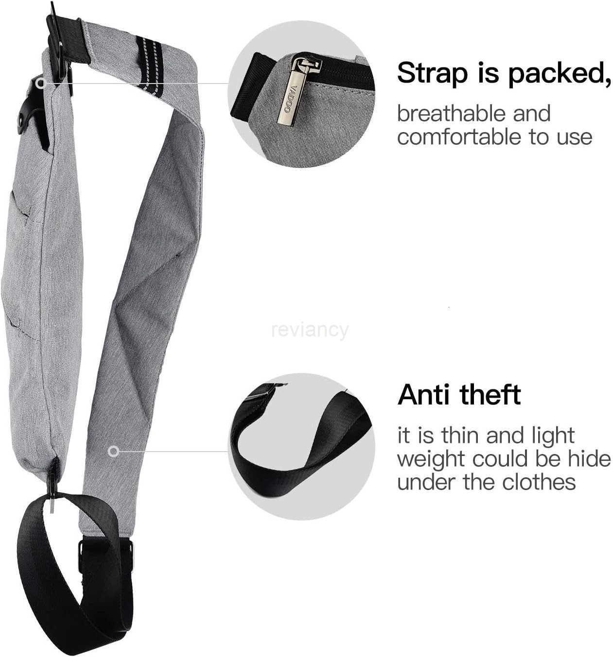 Sling Bag Antitheft Crossbody Shoulder Bag for Men and WomenW250910