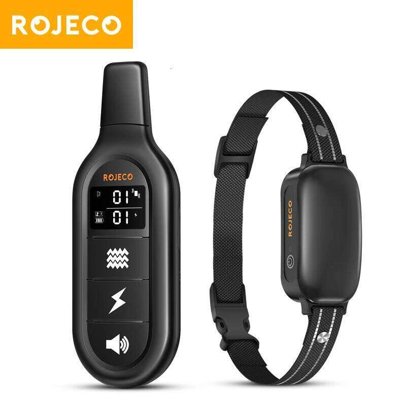 designer brand ROJECO Electric Training Digital Rechargeable Remote Control IPX Waterproof Vibrator Pet Dog Bark Stop Shock Collar