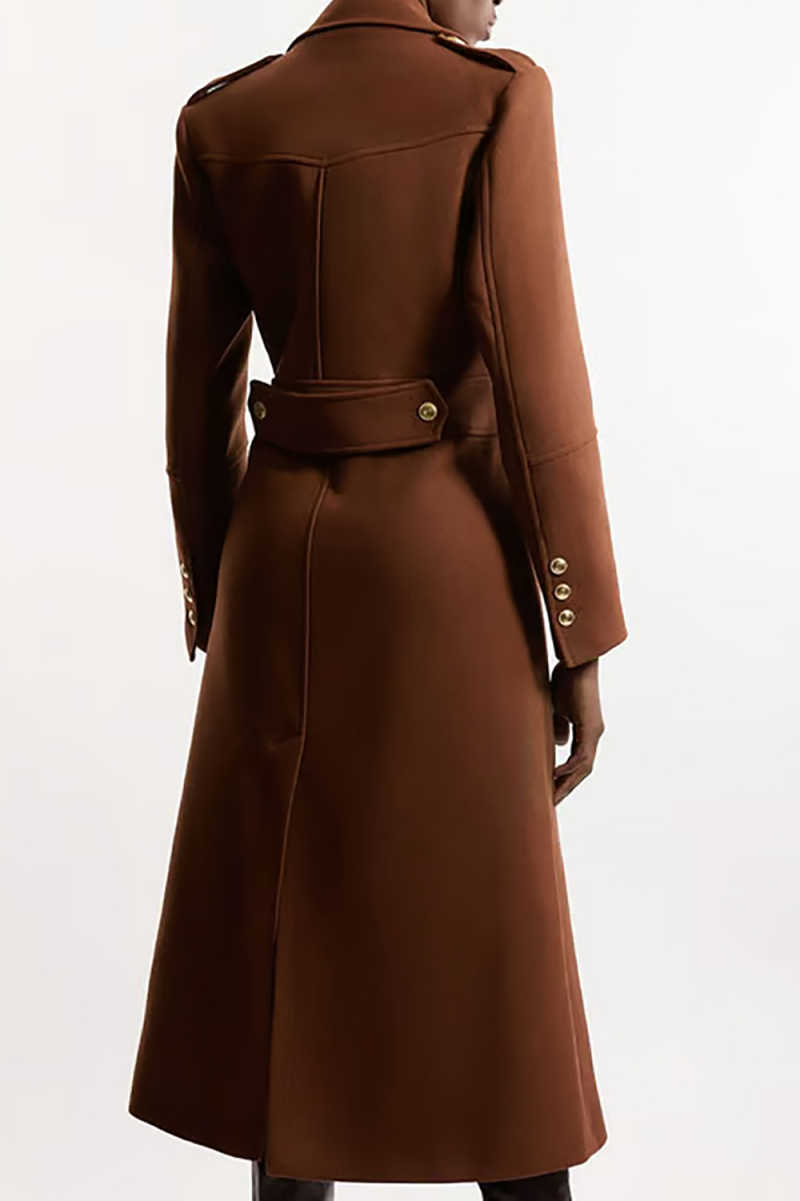Brown Women Blazer Dress Slim Fit Long Cotton Evening Party Jacket Guest Party Formal Wear Customized One Piece