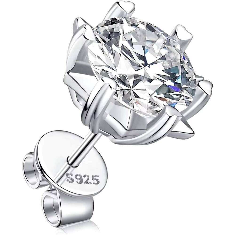 Sterling Sier Snowflake Earrings with Lab Grown Moissanite Hexagram Simple Elegant Temperament Jewelry