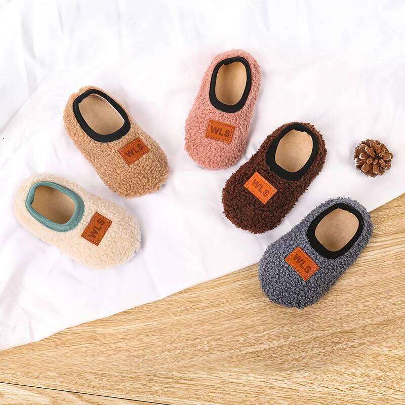 Autumn Winter Baby Slippers Toddler Plush Floor Sock Boy Girl Children Soft Anti-slip Walking Indoor Home Kids Shoes