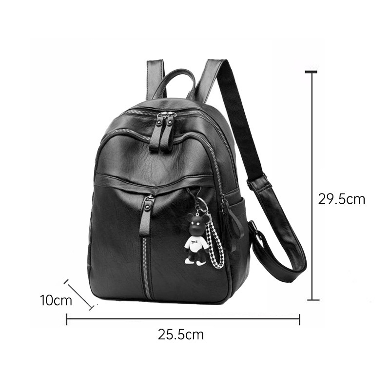 Free Shipping Designer Bag Foreign Trade PU Backpack For Women 2025 New Large Capacity Student School Bag Trendy Solid Color Soft Luxury Bag Leather L
