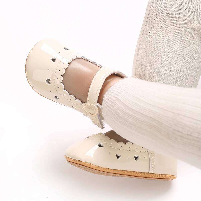 Solid Color Baby Girl Mary Jane With Soft Rubber Sole Anti Slip Spring And Autumn Princess Shoes Suitable For 0-18M Babies