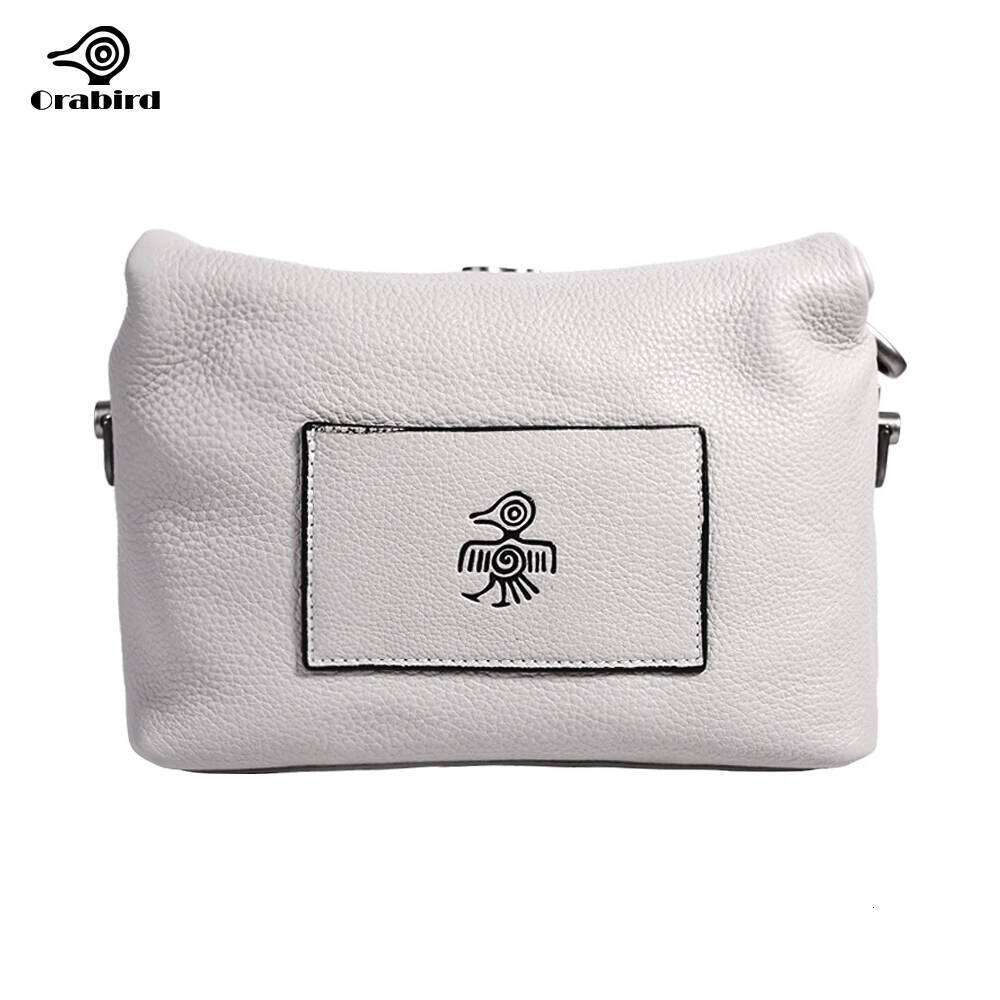 Orabird Ladies Crossbody Bags Soft Genuine Leather Small Cute Fashion Shoulder Handbag Flap Purses Grey Designer