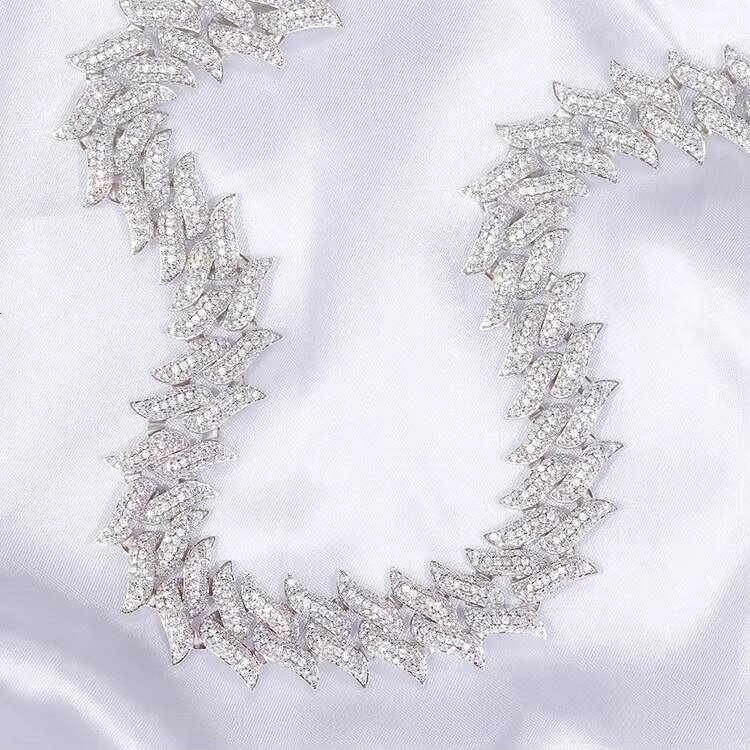 Hip Hop Style 925 Silver Tennis Necklace 265mm D Color VVS Diamond Iced Moissanite Jewelry Chain for Men Link Chain Necklace