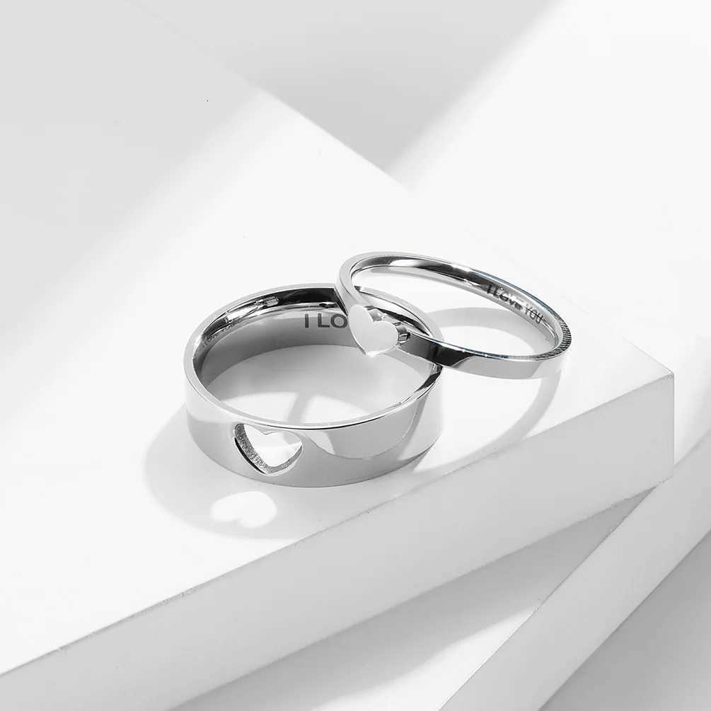 46mm Stainless Steel Lovers Couples Men Women Wedding Small Rings Silver Color Valentines Day Gift size 5 6 7 8 9 10 11 12 W250911