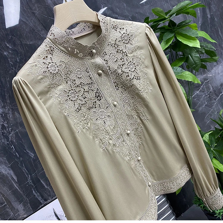 Floral ed Satin Silk Blouses Women Long Sleeve Vintage Shirts Chinese Style Retro Buckle Tops Office Lady Casual Wear 250911