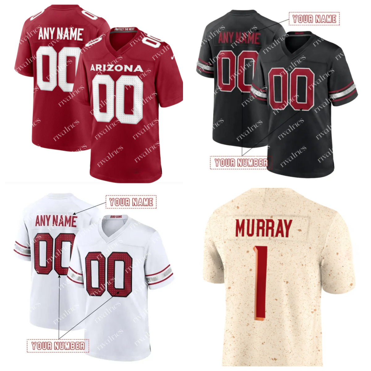 Custom Kyler Murray 2025 Rivalries football jerseys Budda Baker Pat Tillman James Conner Zach Ertz Trey McBride Sean Murphy-Bunting38