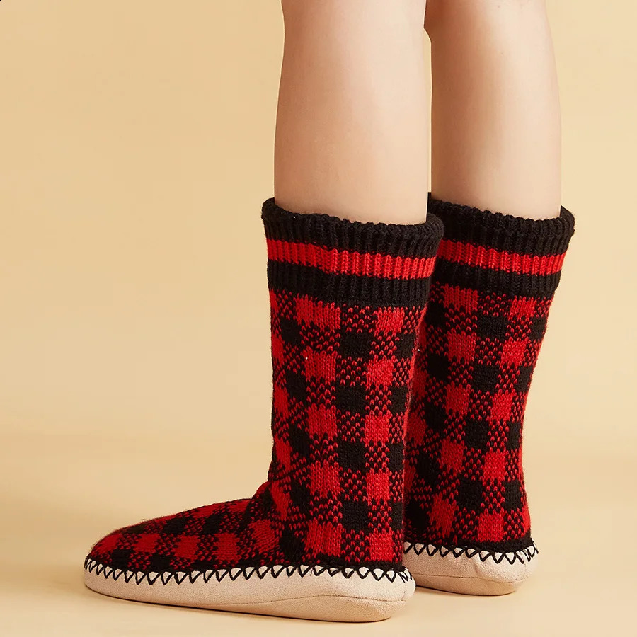 Mens slippers For Home Thicken Warm Floor Slippers Socks NonSlip Indoor Fashion Plush Slippers Socks House Shoes Male 250906