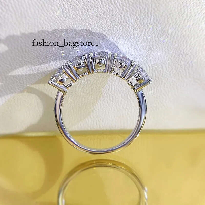 Lovers 5mm Moissanite Dia Ring 100% Real Sterling Sier Party Wedding Band Rings for Women Men Engagement Jewelry
