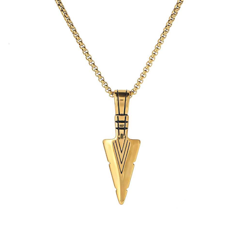 Vintage Mens Necklace Personality Punk Style Arrow Pendant Necklace
