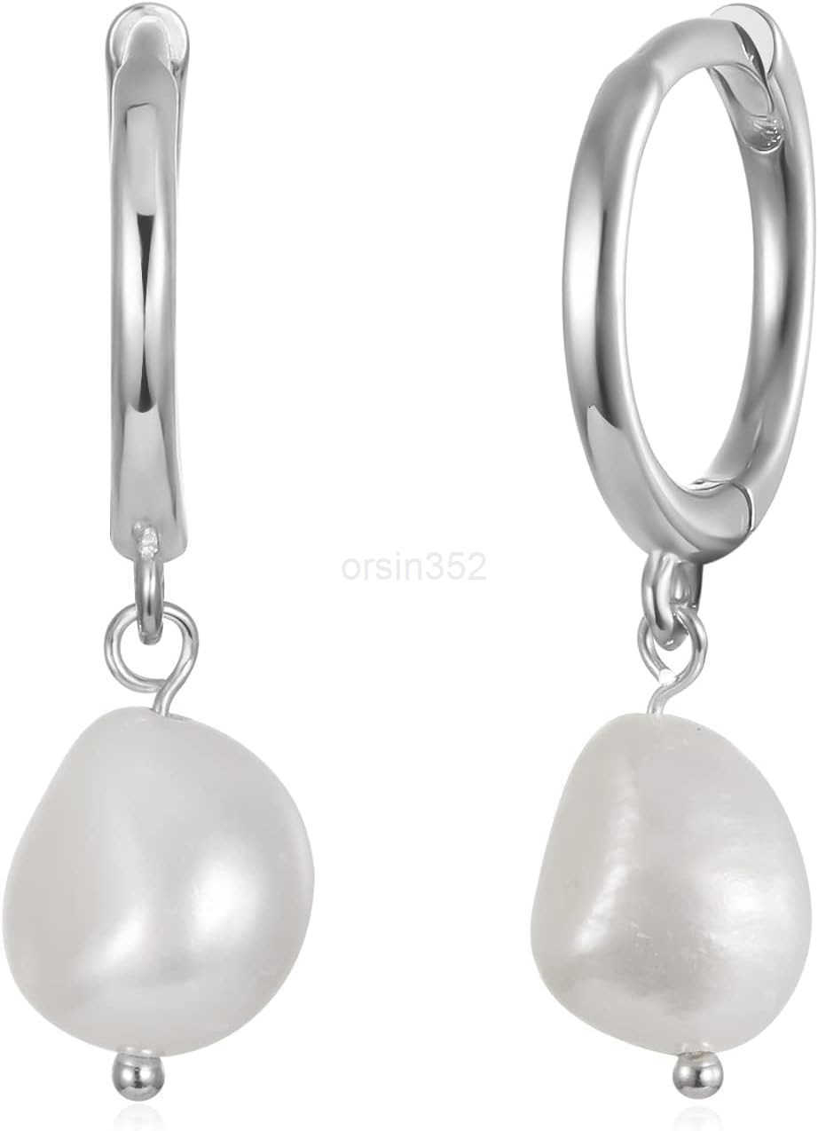 Hoop Earrings with Dangle for Women Girls 925 Sterling Silver Small Huggie Earring with Drop Charm for EverydayW250911