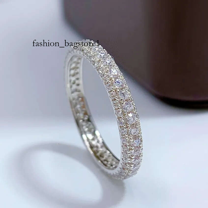 2023 Choucong Wedding Rings Simple Fine Jewelry Pure 100% Sterling Sier Pave White Moissanite Gemstones Eternity Women Engagement Band Ring Gift