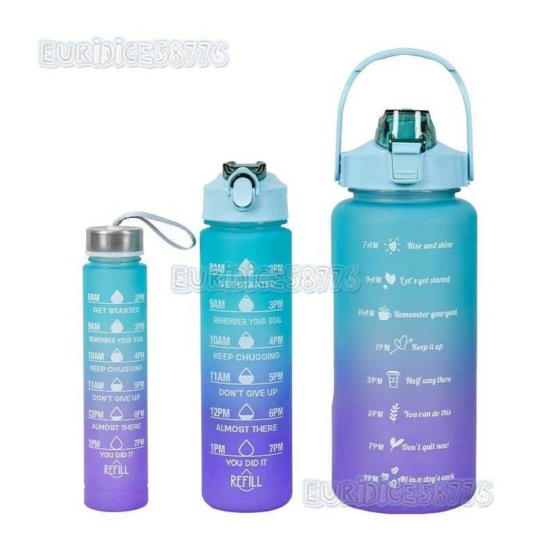 Large Capacity Water Bottle Transparent Space Gift Cup Plastic Bottle Outdoor Sports Water Bottle Threepiece Set Cup H250911