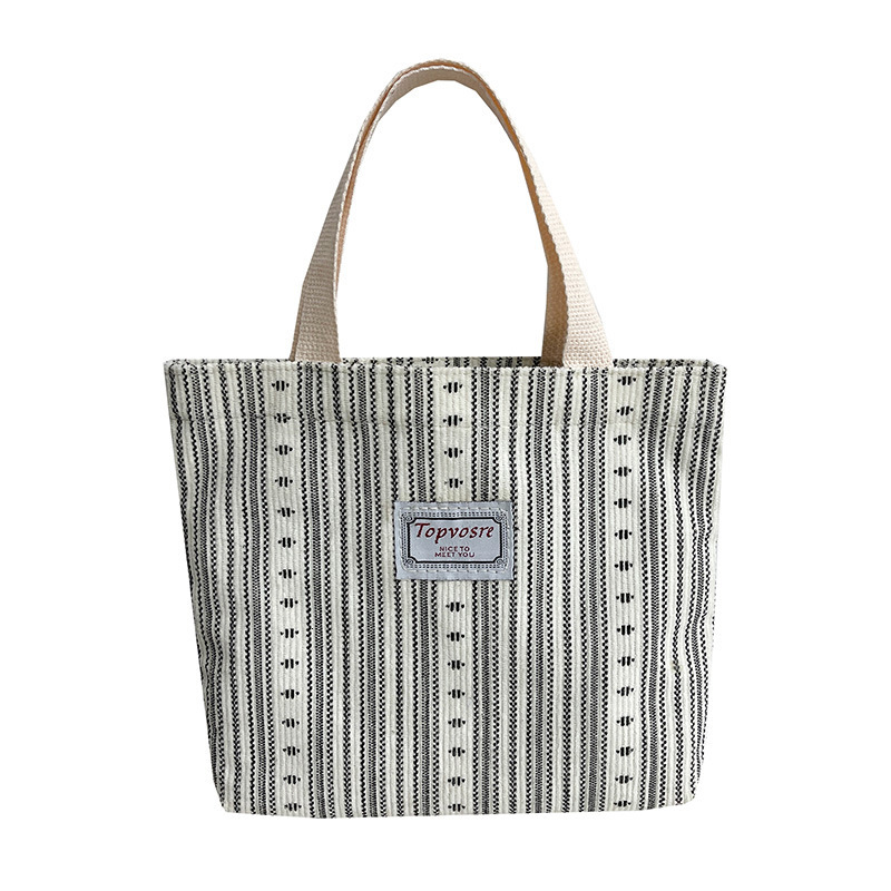 Fashion Striped Print Handbag For Women Designer Bag Lightweight Free Shipping Student Class Simple Storage Bag Office Commuter Luxury Bag Lunch Bag