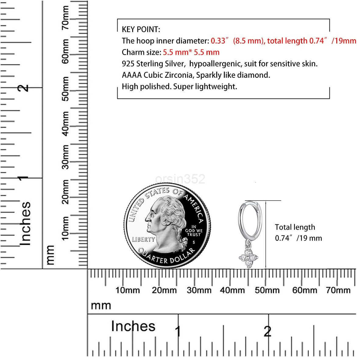 Flower Shaped CZ Dangle Hoop and Stud Earrings Sets for Women Drop Huggie Earrings with Cubic Zirconia Charm in Sterling Silver Gifts for HerW250911