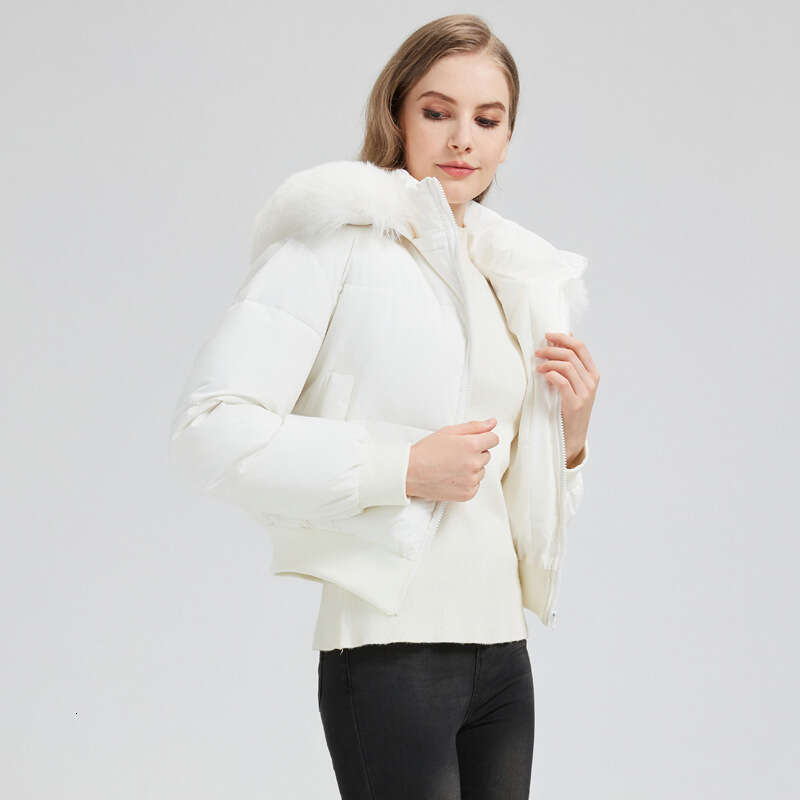Winter Style Fur Collar Casual Versatile Jacket for Women, Short Warm Cotton Coat, New Hooded Outerwear