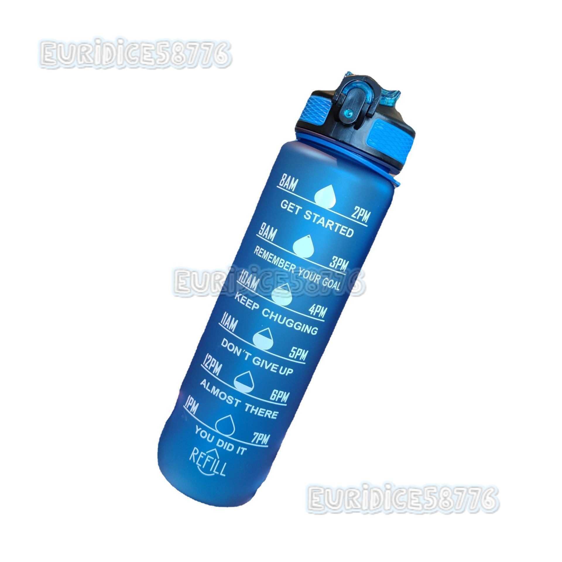 New Gradient Style Portable Strap Duckbill Straw Water Cup Adult Plastic Water Cup Solid Color 1000ml H250911