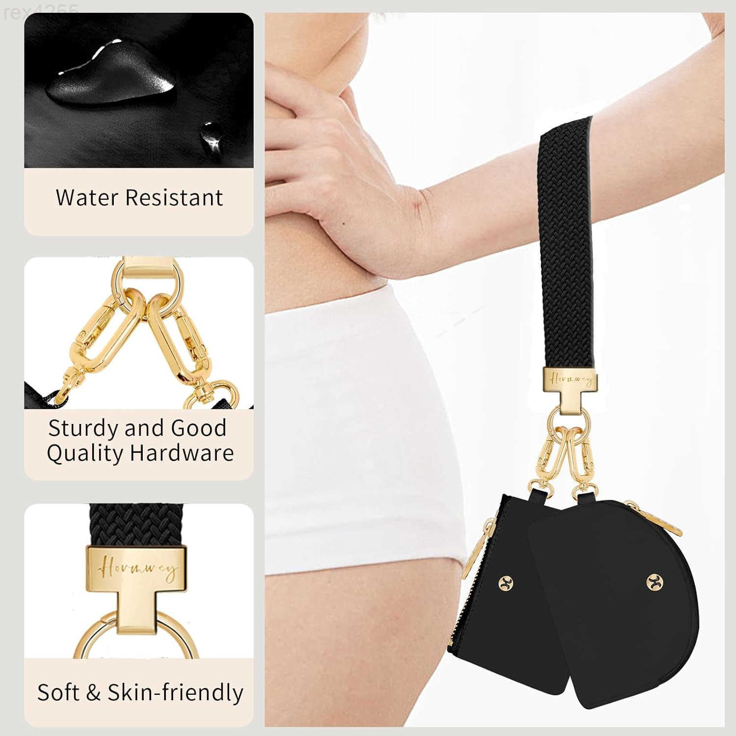 Keychain Wallet Detachable Dual Pouch Wristlet Wallets for Women Men Portable Mini Zip Around Small Wallet Coin PurseW250911