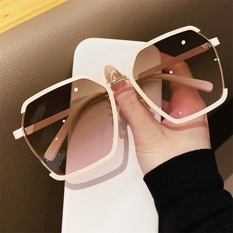 Women Square Sunglasses for Men Oversized White Tea Original n Sun Glasses Female Shades Travel Sunshade Gafas De Sol 250910