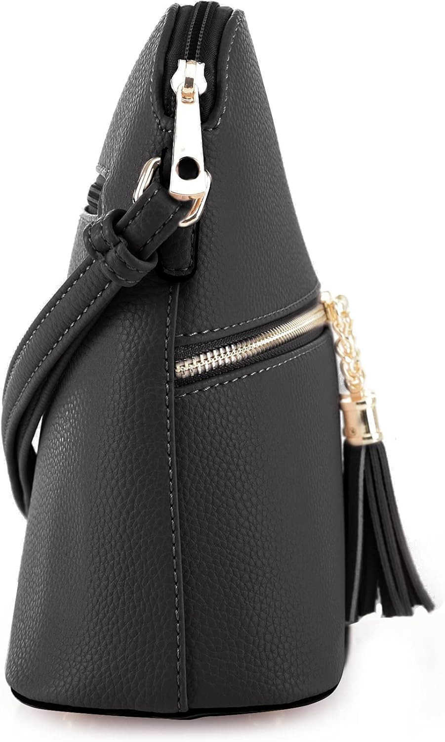 Lunar Lightweight Medium Dome Crossbody Bag Shoulder Bag with Tassel Zipper Pocket Adjustable StrapW250911