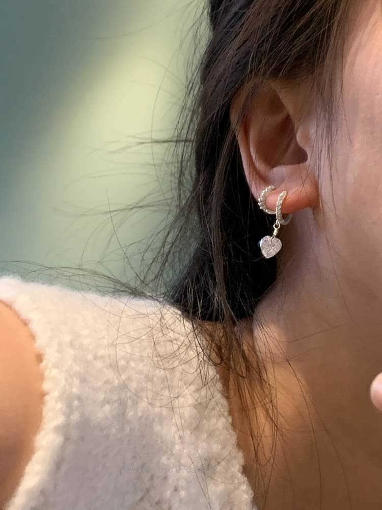 Hoop Earrings for Women Girls 925 Sterling Silver CZ Charms Dangle Drop Small Hoops Cartilage Hypoallergenic Piercing Cuff Wrap Cute Birthday VW250911
