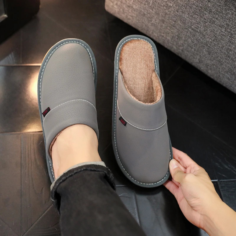 large Mens Slippers for Winter with Warm Footbed Nonslip Sole Comfortable Fuzzy Soft Mens Warm Fleece Cozy Slides250906