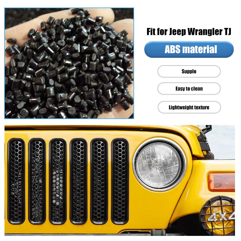 ABS Black Car Front Grille Trim Ring For Jeep Wrangler TJ 1997-2006 External Decorative Accessories