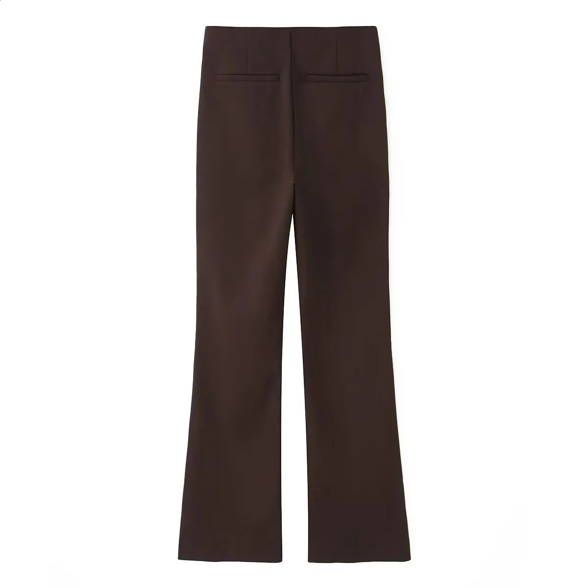 TRAF Women Autumn Fashion Tricolor Flared Pants Retro High Waist Chic Zipper Joker Trousers Mujer 250911