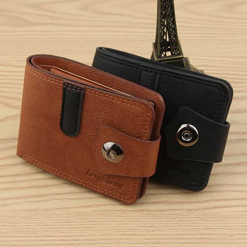 Mens Leather Wallet Short Purse for Man Wallets 2023 Credit Card Holder Money Bag Coin Bag Hasp Small Wallet Portafoglio Uomo W250911