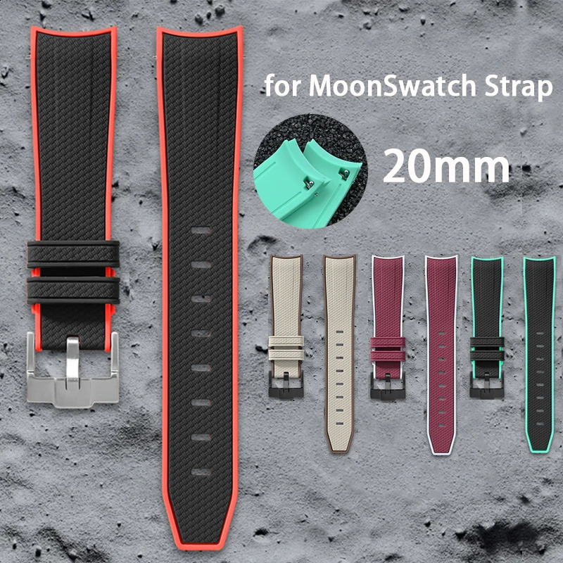 Strap for X Joint Moon 300 Curved End Quick Release Silicone Watch Band Bracelet 20mm 250910