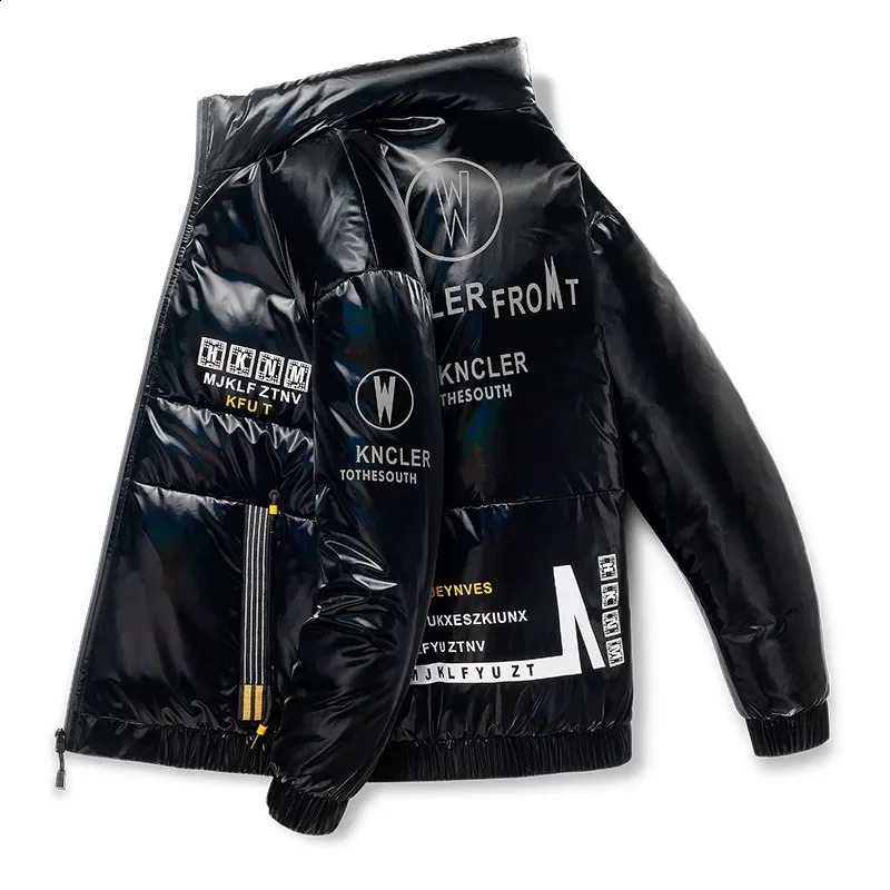 Men Harajuku Colorful Bubble Coat Winter Jacket Mens Streetwear Hip Hop Parka Korean Yellow Black Clothes Puffer Jackets 250910