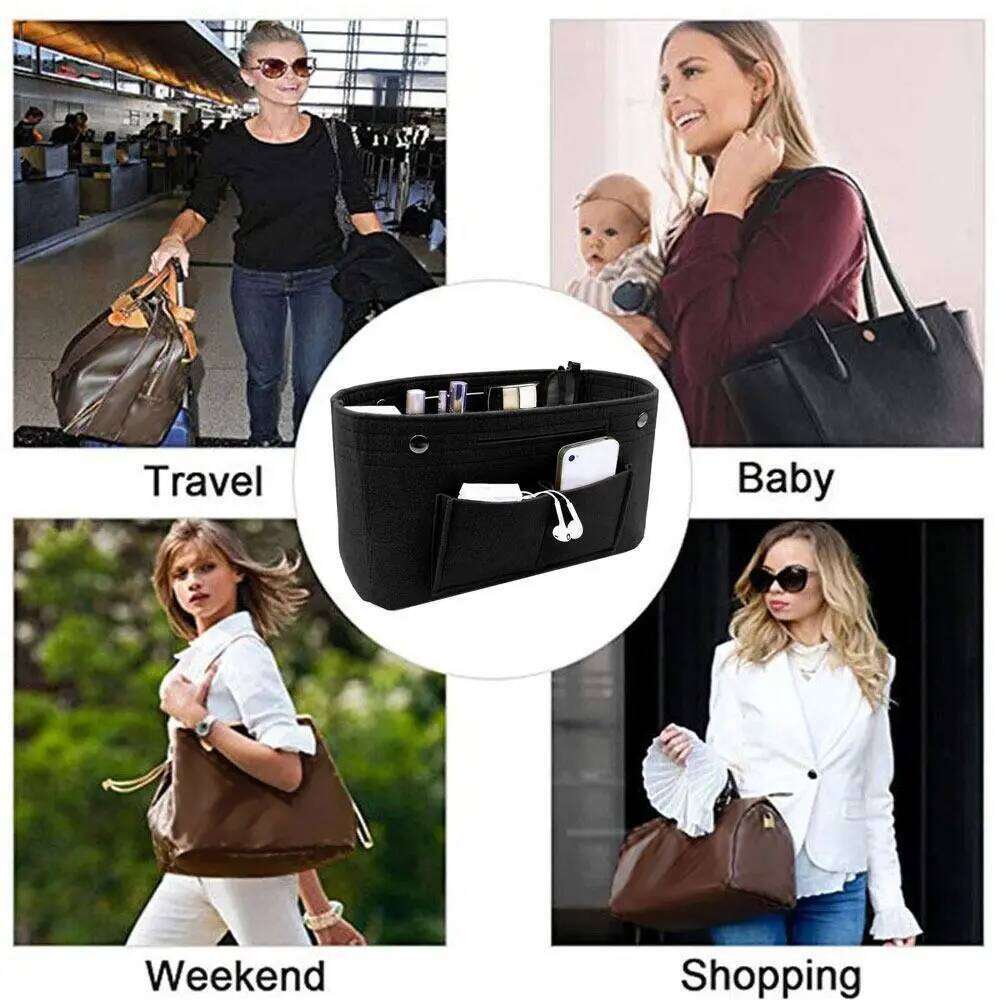 Women's Organizer Handbag Felt Travel Bag Insert Liner Purse Organiser Pouch One-time use Anti-fouling Storage bag