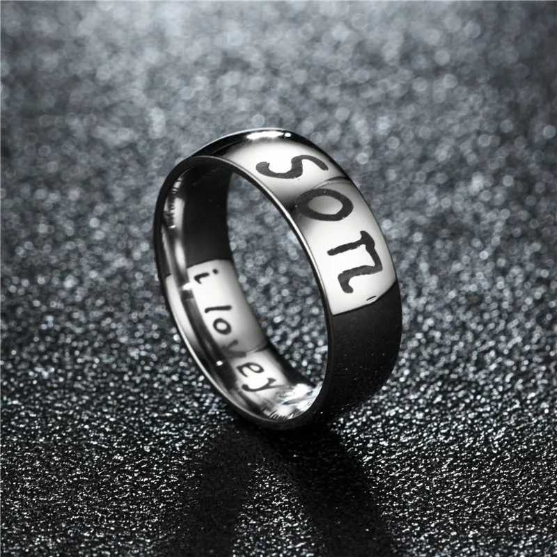 Hot Selling Trendy Stainless Steel Warm Couple Family Rings For LOVE MOM SON DAUGHTER Jewelry Accessories Wholesale Size 613 W250911