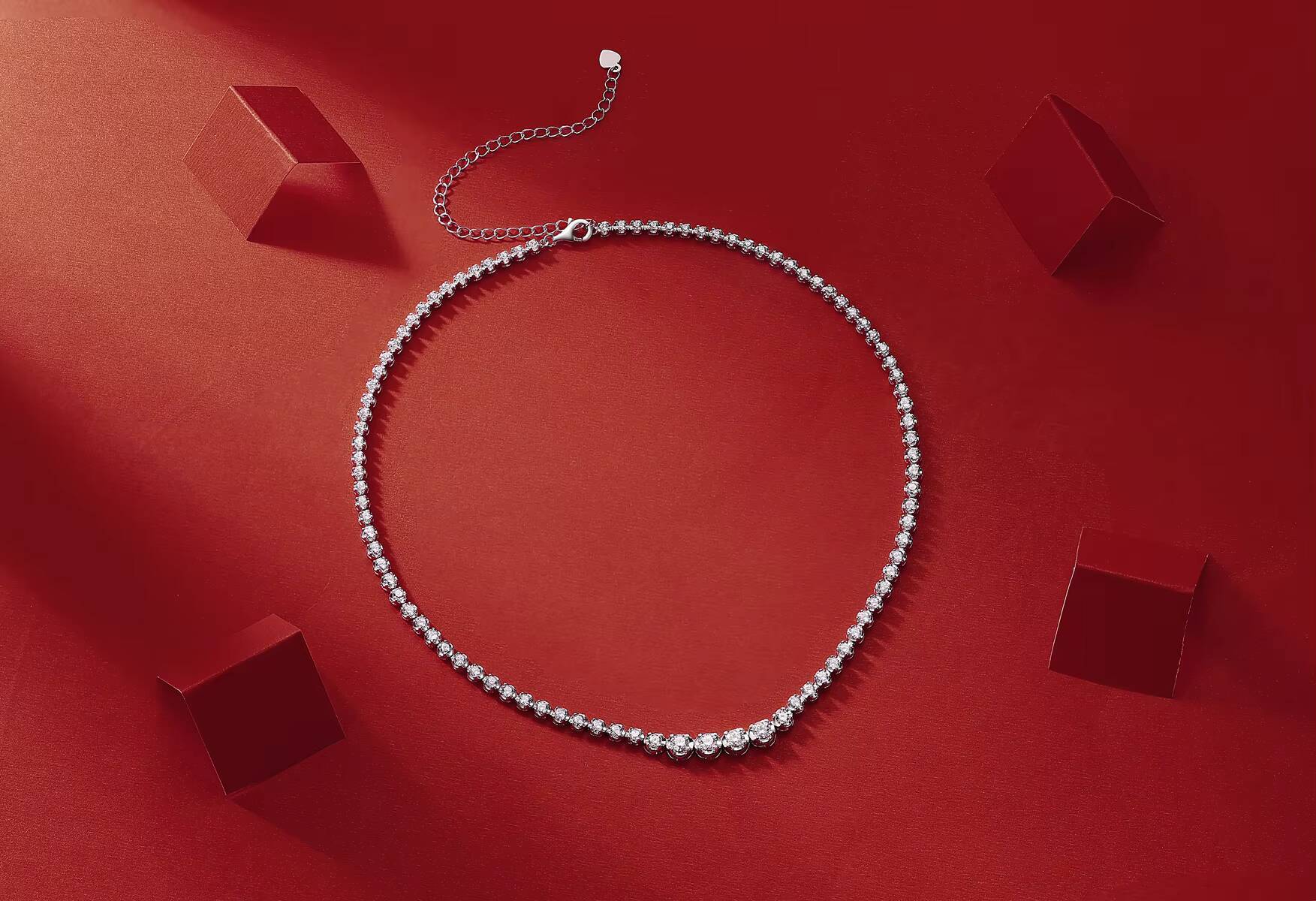 Wholesale VVS Moissanite Tennis Chain Iced Out Women Fine Jewelry Tennis Necklace