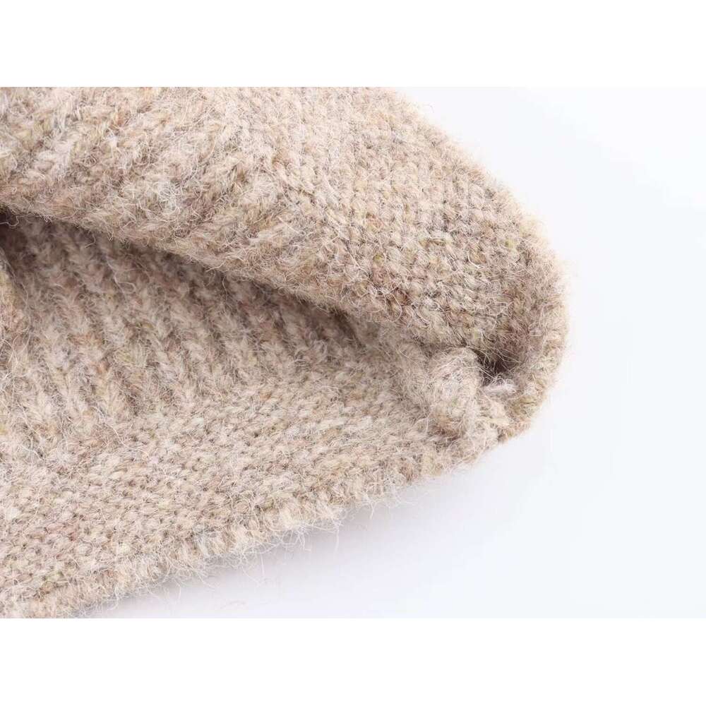 DHEssentials 2025 Autumn New French Style Soft Comfortable Round Neck Casual Long Sleeve Knitted Jacket