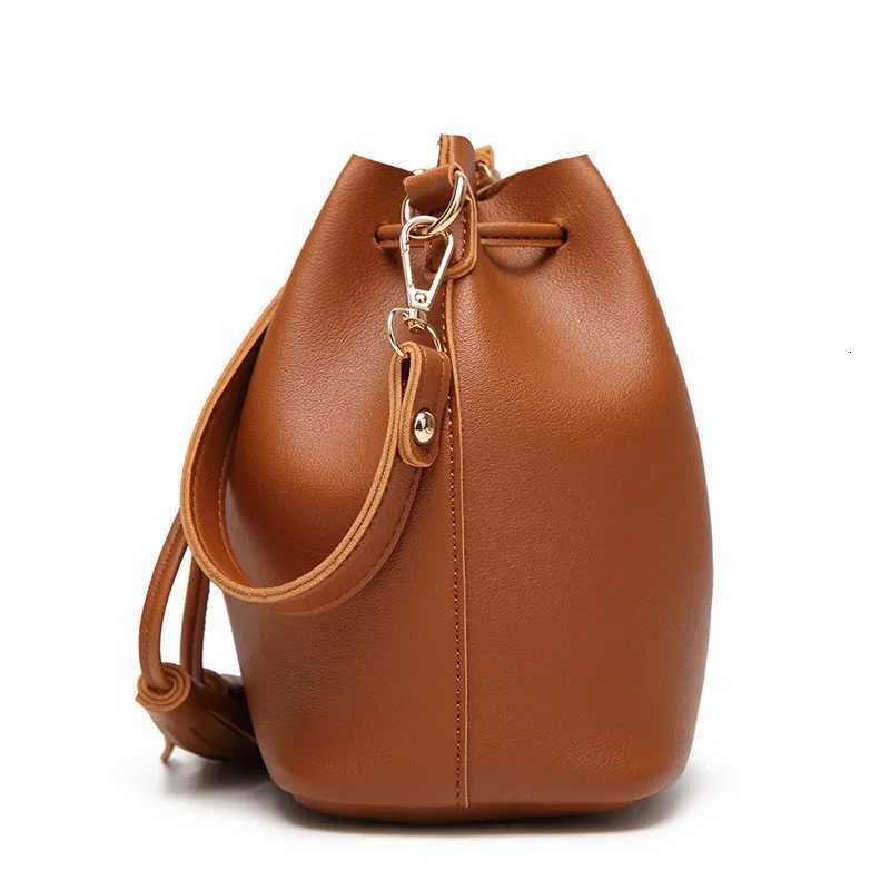 Fashion Women Drawstring Bucket Shoulder Bag Female PU Leather Tote Pouch Crossbody Messenger Bag Handbag for Ladies s Z250911