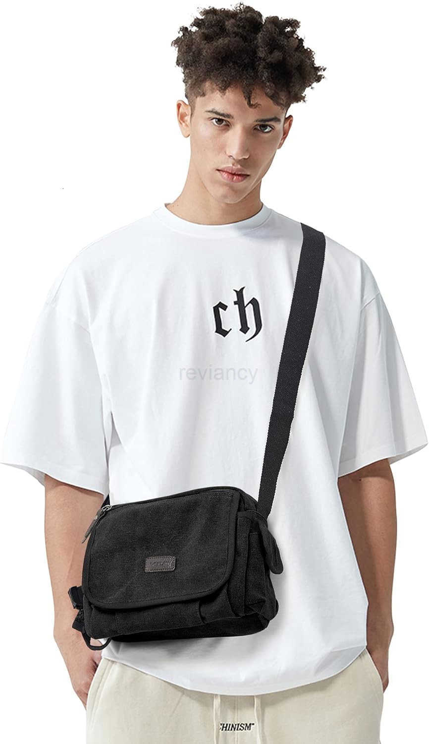Messenger Bag for Men Crossbody Bag Aesthetic Water Resistant Unisex Classic Canvas Shoulder BagW250911
