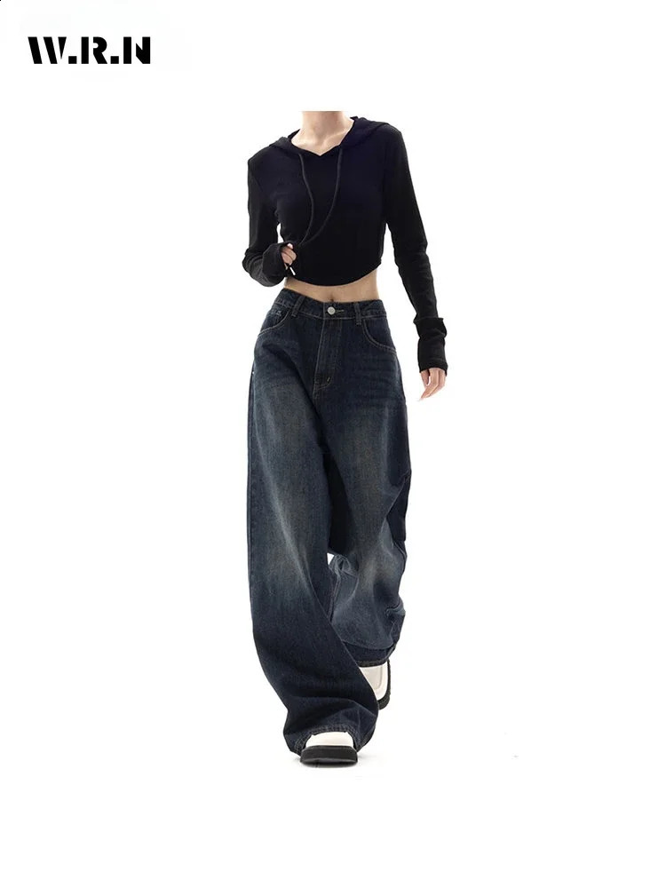Y2K Vintage High Waist Harajuku Loose Jeans Pants Korean Fashion Womens Grunge Wide Leg Oversized Denim Trouser Female Clothes 250911