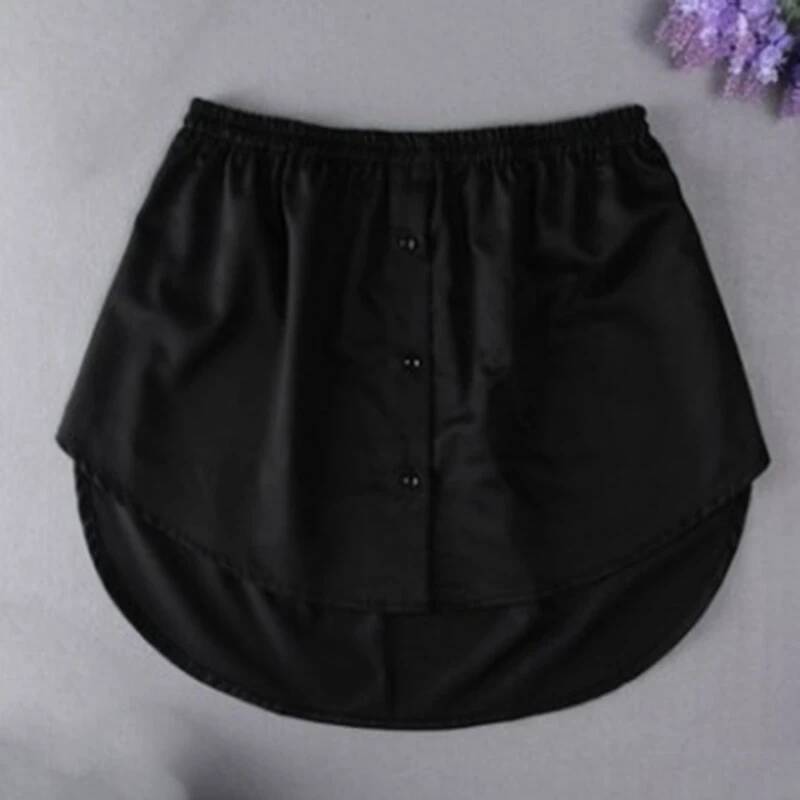 Women Girls Shirt Blouse Extender Adjustable Layering Faux Top Lower Sweep Mini Skirt False Hemline Splitting Underskirt dongdumaoyi