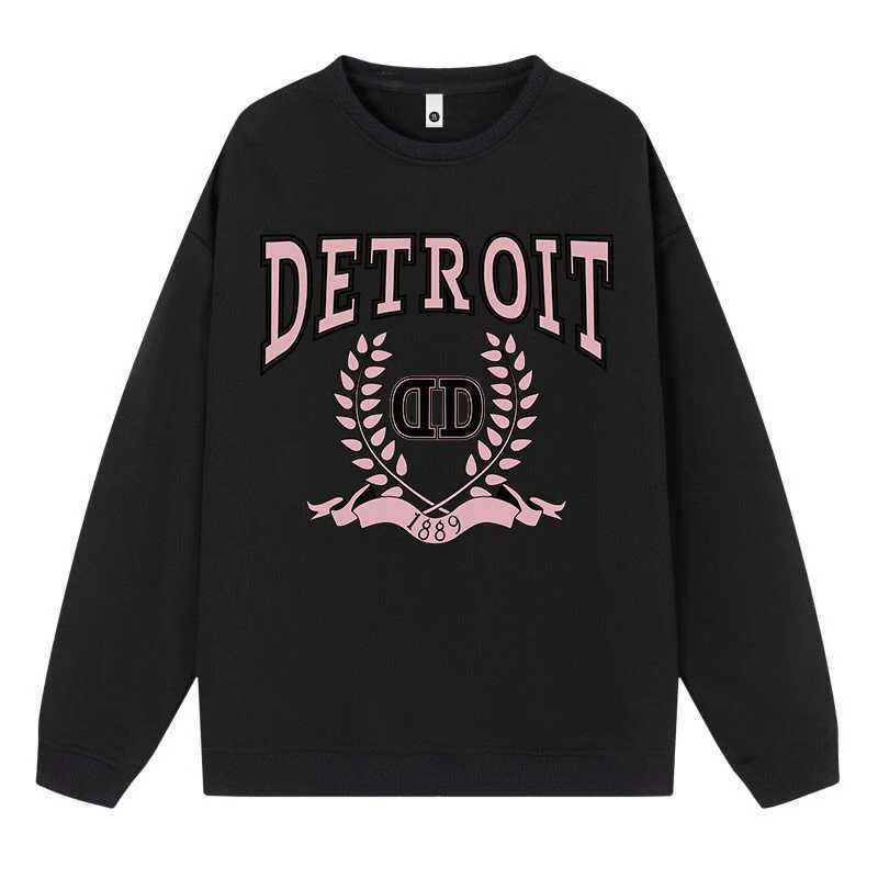 Casual Plus Size Womens Sweatshirt 1889 Detroit City Simple Pattern Print Hoody Loose Crewneck Pullovers Warm Soft Female Tops L250911