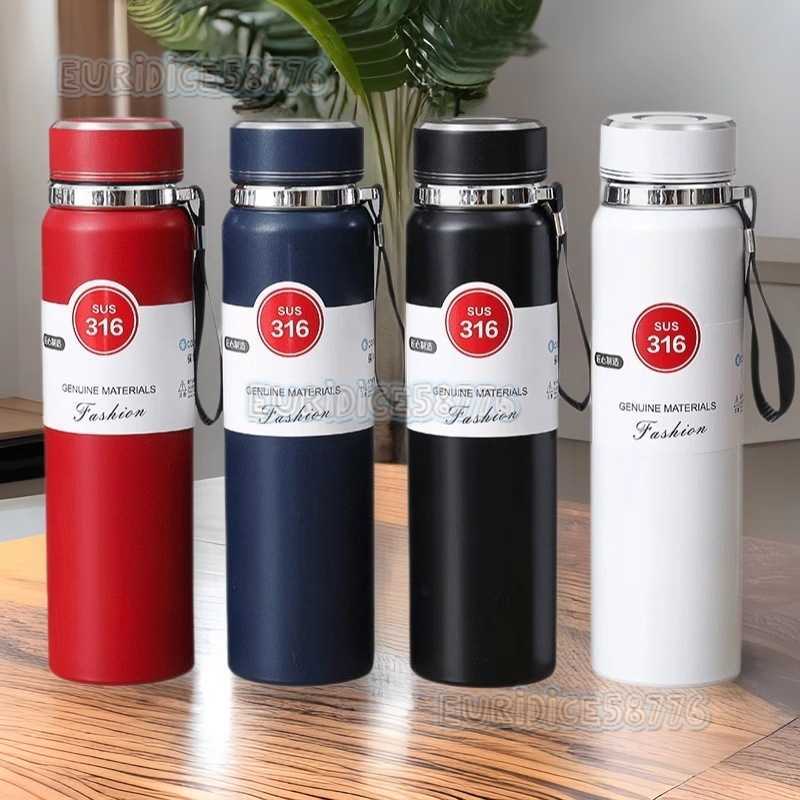 316 Stainless Steel Sun Pot Thermos Cup Large Capacity Sling Pot Portable Outdoor Sports Water Bottle H250911